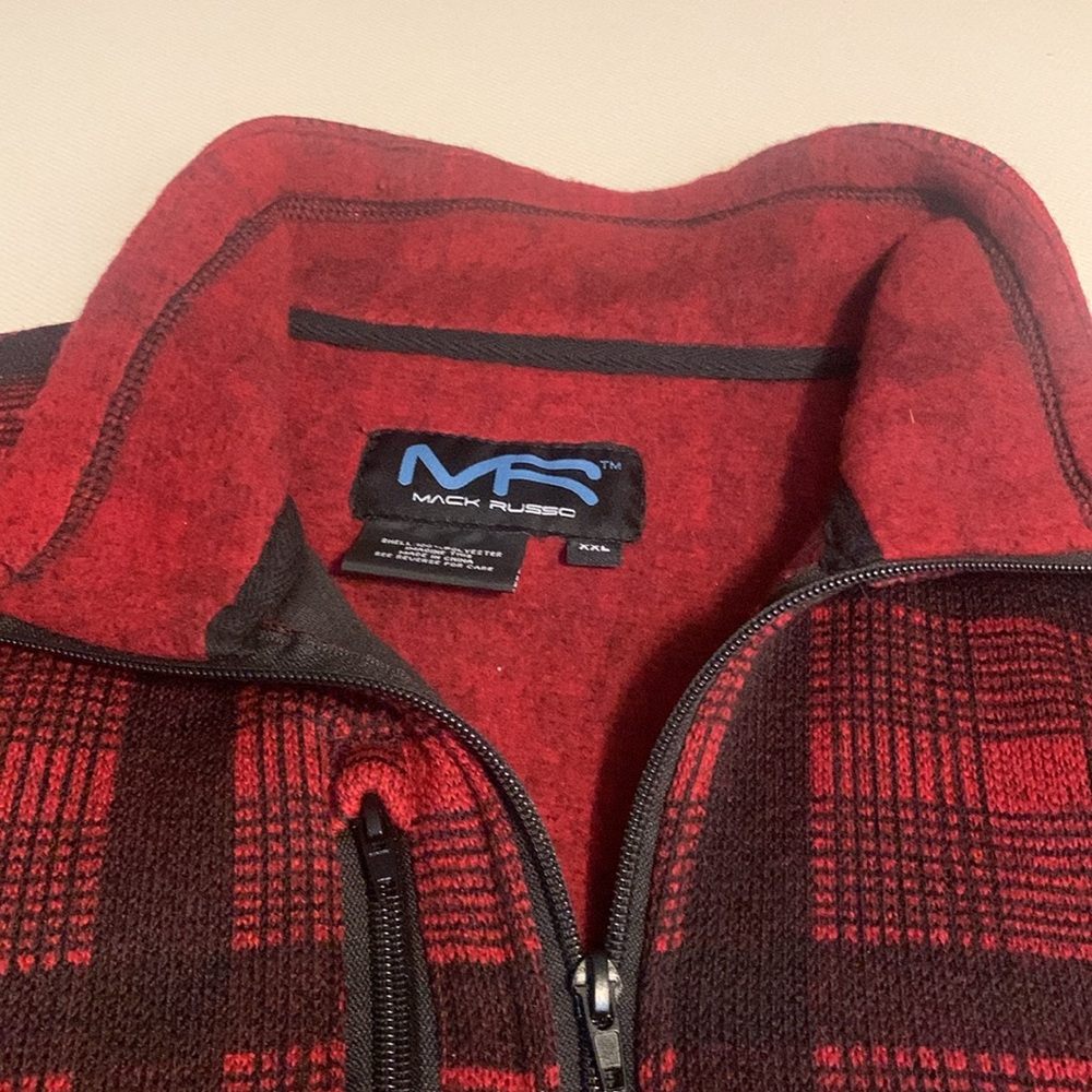 Mack Russo Men’s Plaid Partial Zip Pullover NWOT - Picture 6 of 10